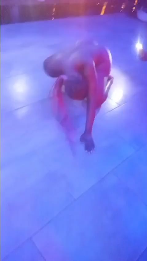 Mazingele shows off her malebe on stage